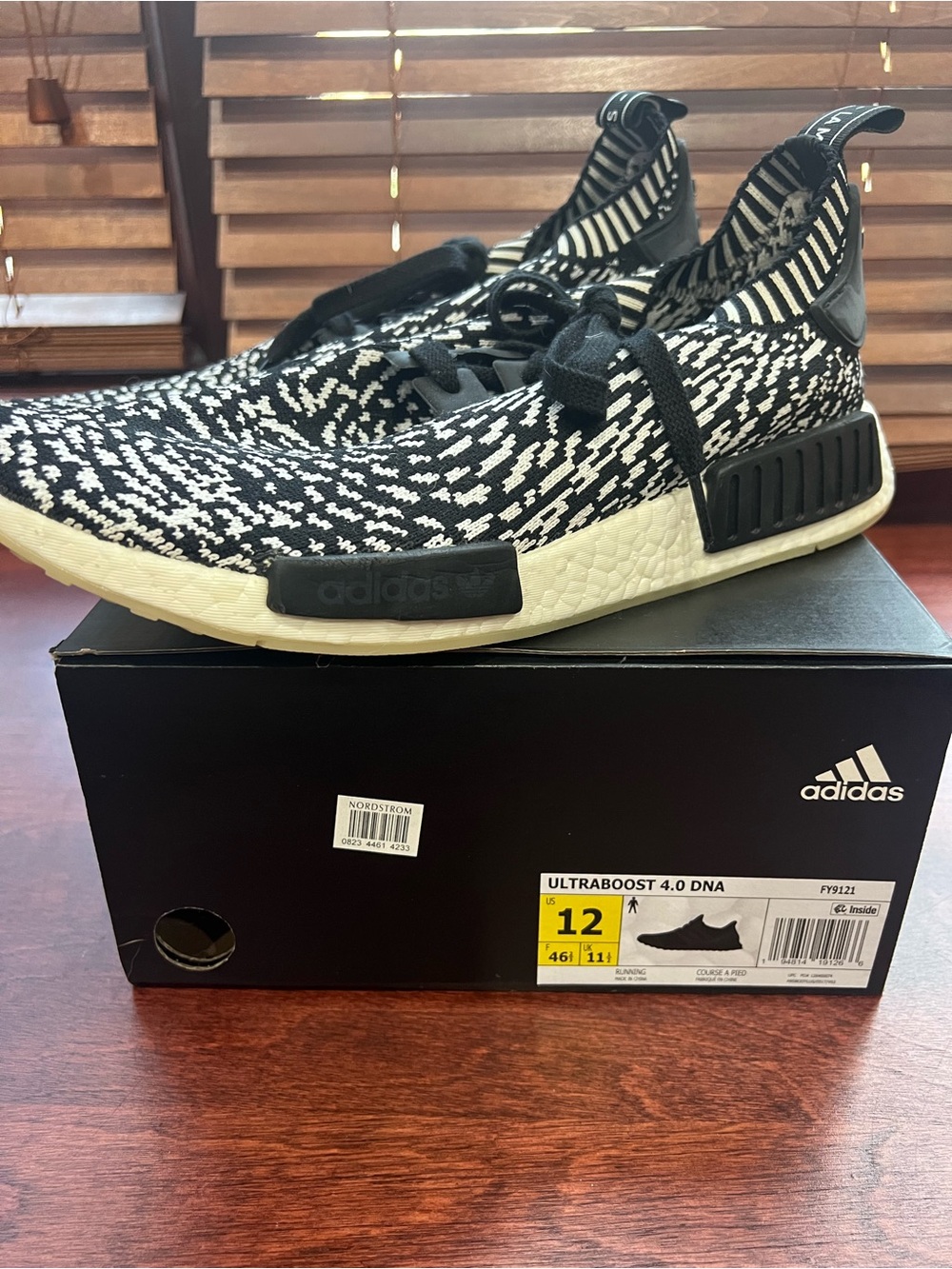 adidas Men’s Black & White Knit Sock Sneaker